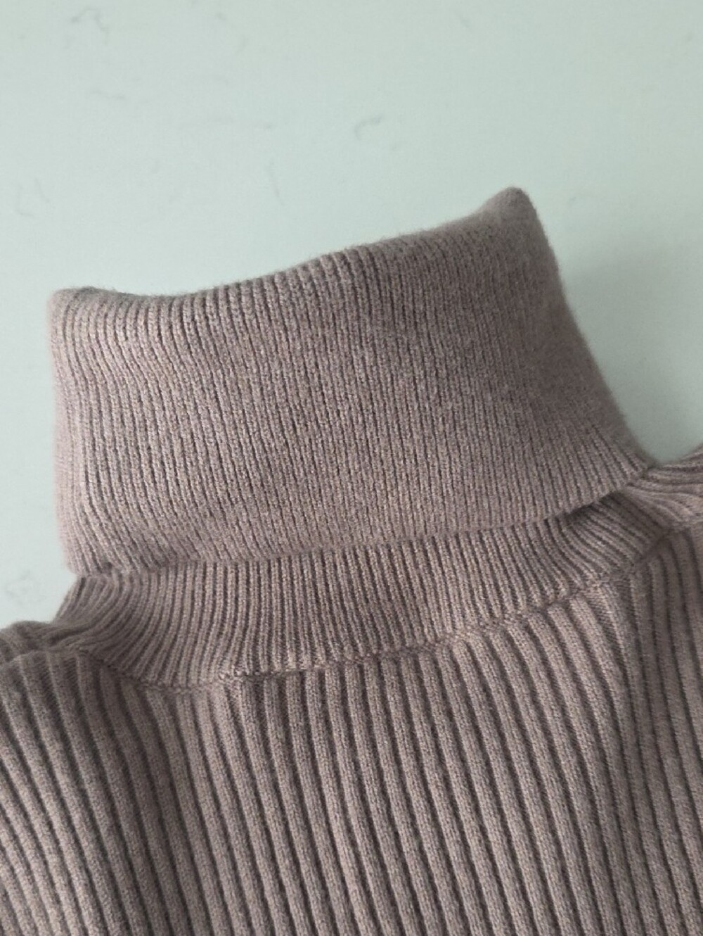 Zara Ribbed Turtleneck Crop Sweater - Mauve Pink - Picture 7 of 13